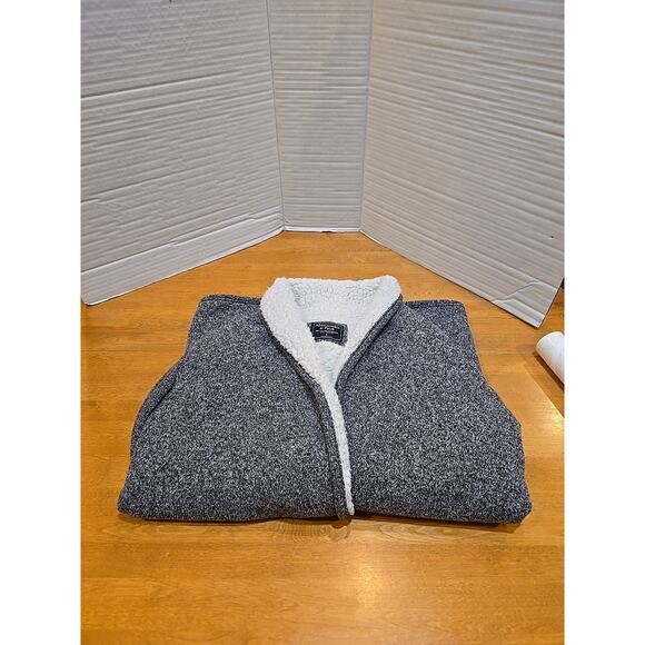 Abercrombie & Fitch Open Front Sherpa Cardigan Jacket Sweater Baja Print Sz S - Picture 1 of 11